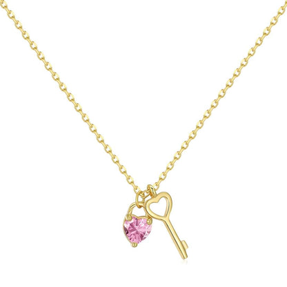 [Amore Jewels]Unique Heart Shape Key Pendent Necklace