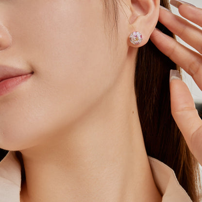 [Amore Jewels]Ornate Colorful Octagon Shape Daily Earrings