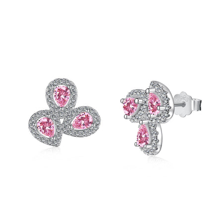 [Amore Jewels]Ornate Flower Shape Pear Cut Lover Earrings