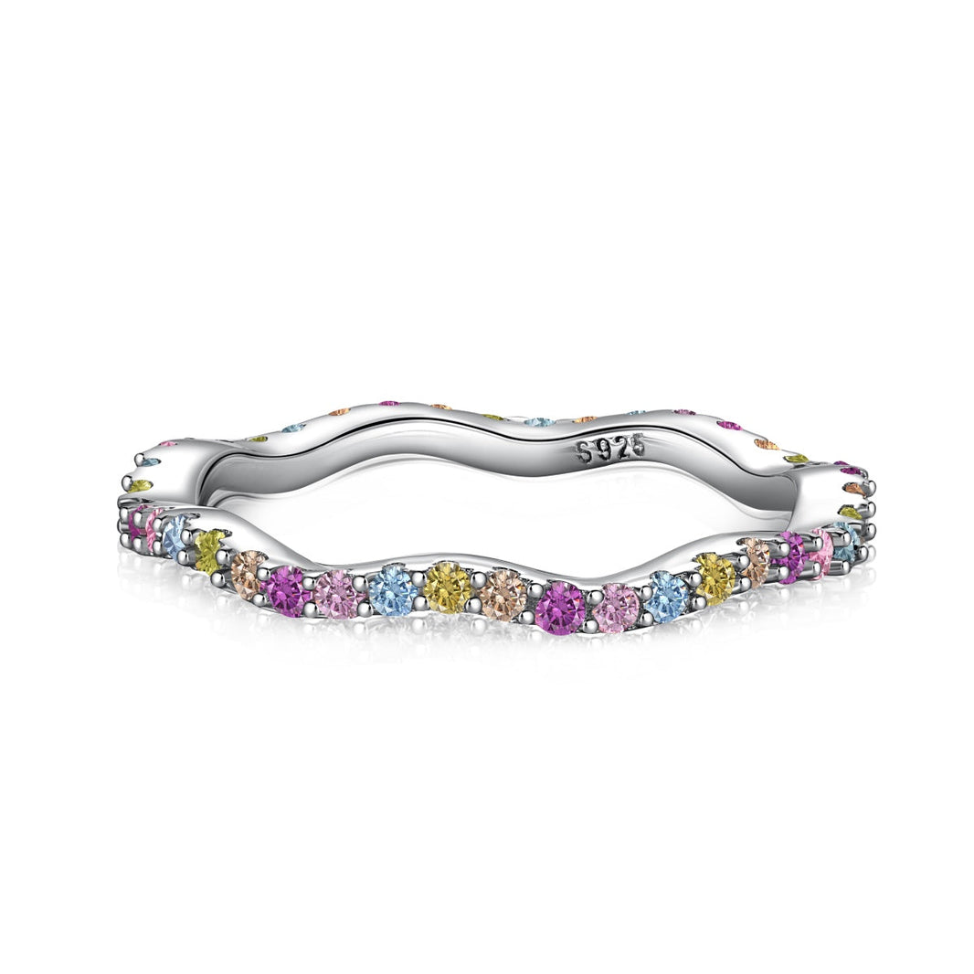 [Amore Jewels]Dainty Colorful Round Cut Party Ring