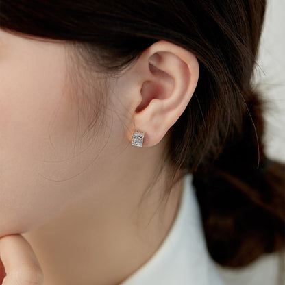 [Amore Jewels]Radiant Luxurious Princess Cut Daily Earrings