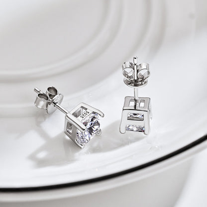 [Amore Jewels]1.0 Carat Radiant Princess Cut Wedding Earrings