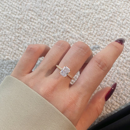 [Amore Jewels]2.0 Carat Dazzling Sparkling Radiant Cut Party Ring