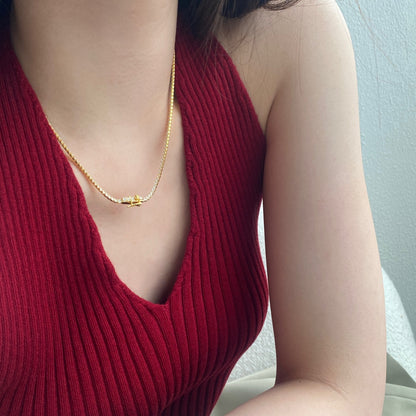 [Amore Jewels]Delicate Round Shape Tennis Necklace
