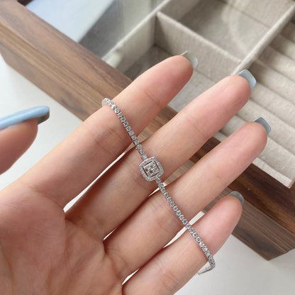 [Amore Jewels]Luxurious Dazzling Square Shape Banquet Bracelet