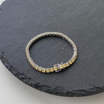 [Amore Jewels]Ornate Dazzling Round Cut Tennis Bracelet
