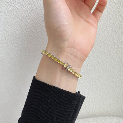 [Amore Jewels]Ornate Dazzling Round Cut Tennis Bracelet