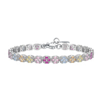 [Amore Jewels]Delicate Colorful Emerald Cut Daily Bracelet
