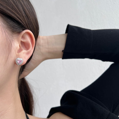 [Amore Jewels]Dazzling Heart Shape Lover Earrings