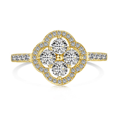 [Amore Jewels]Four Leaf Clover Flower Design Ring