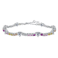 [Amore Jewels]Romantic Heart Shape Round Cut Lover Bracelet
