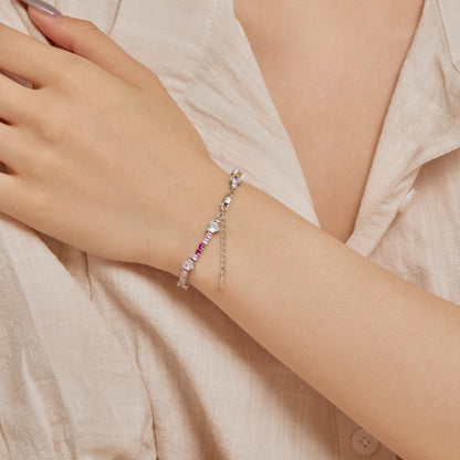 [Amore Jewels]Romantic Heart Shape Round Cut Lover Bracelet