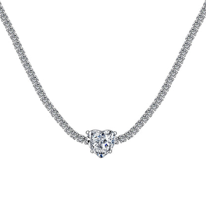 [Amore Jewels]2.0 Carat Sparkling Tennis Heart Cut Necklace