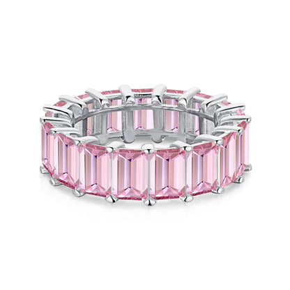 [Amore Jewels]0.75 Carat Elegant Emerald Cut Tennis Ring
