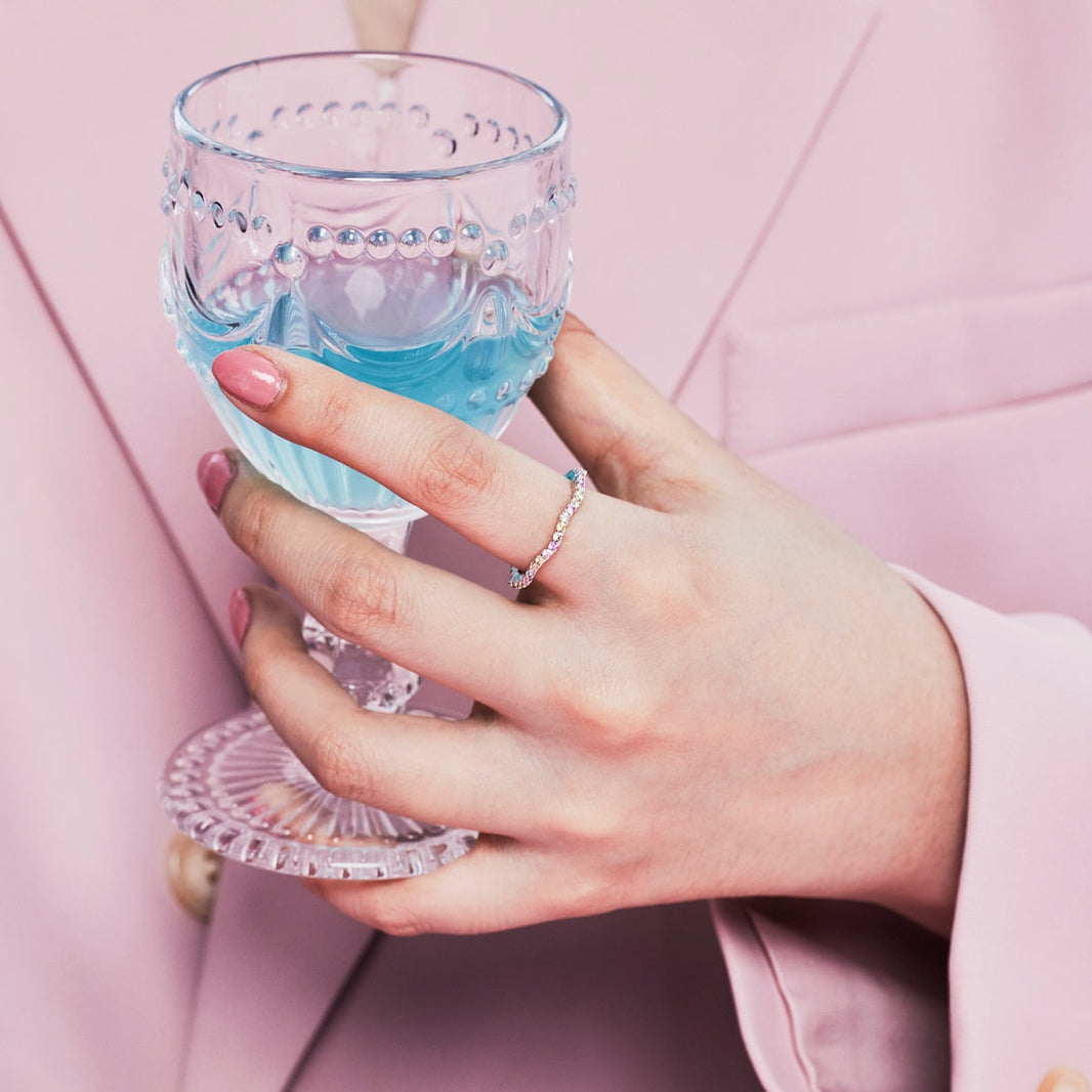 [Amore Jewels]Dainty Colorful Round Cut Party Ring
