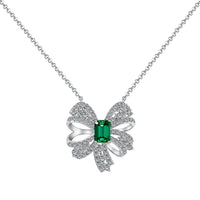 [Amore Jewels]Luxurious Flower Shape Emerald Cut Necklace