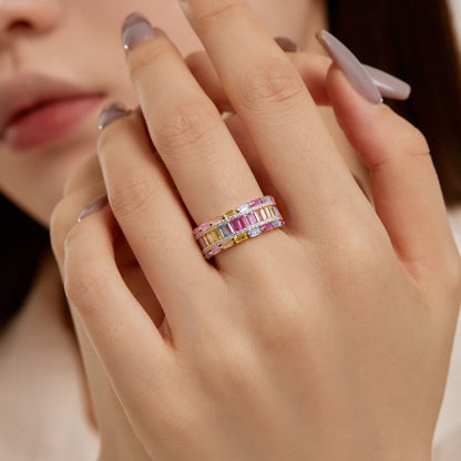 [Amore Jewels]Dazzling Colorful Radiant Cut Party Ring