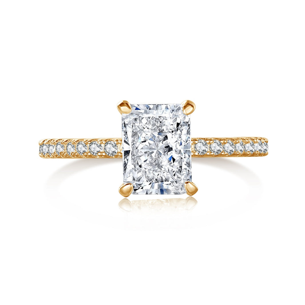 [Amore Jewels]2.0 Carat Dazzling Sparkling Radiant Cut Party Ring