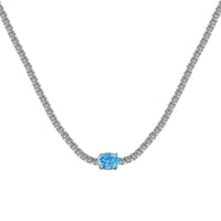 [Amore Jewels]1.0 Carat Shining Oval Cut Necklace