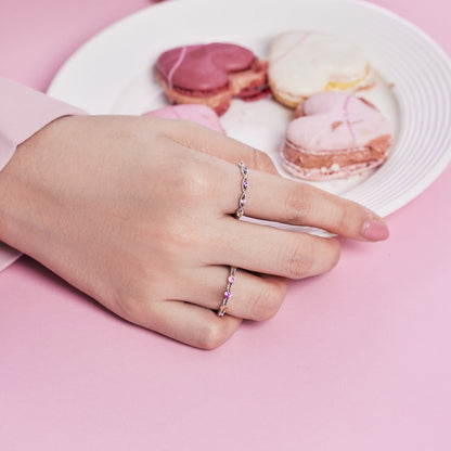 [Amore Jewels]Sparkling Colorful Round Cut Tennis Ring