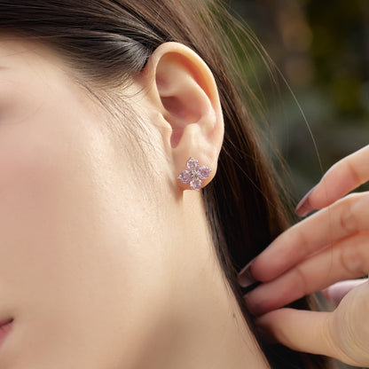 [Amore Jewels]Four-Leaf Clover Eight-Pointed Star Earrings