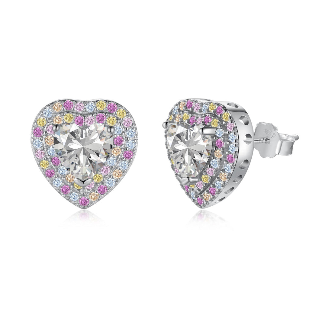 [Amore Jewels]Dazzling Heart Shape Lover Earrings