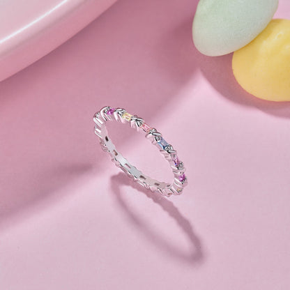 [Amore Jewels]Charming Colorful Round Cut Daily Ring