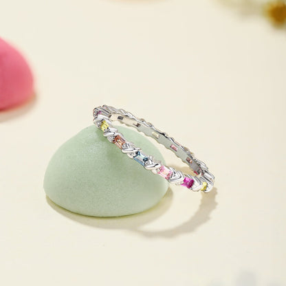 [Amore Jewels]Charming Colorful Round Cut Daily Ring