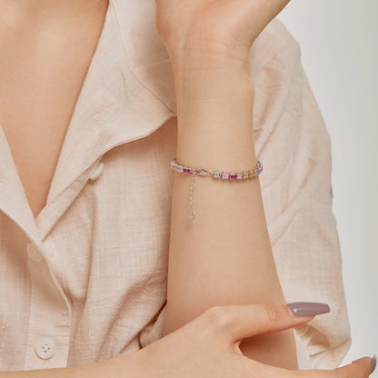 [Amore Jewels]Delicate Colorful Emerald Cut Party Bracelet