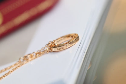 [Amore Jewels]LOVE NECKLACE ADJUSTABLE ROSE GOLD 2 DIAMOND