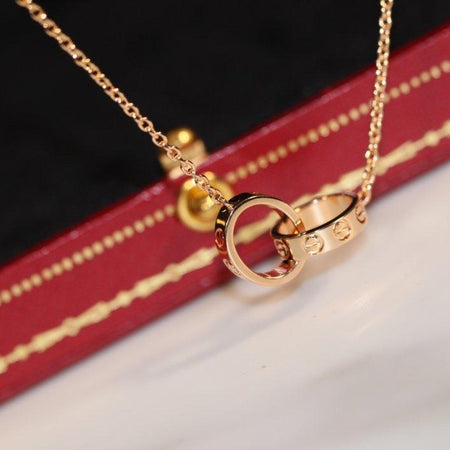 [Amore Jewels]LOVE NECKLACE PINK GOLD AND SILVER