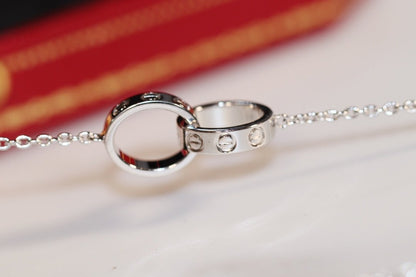 [Amore Jewels]LOVE NECKLACE PINK GOLD AND SILVER