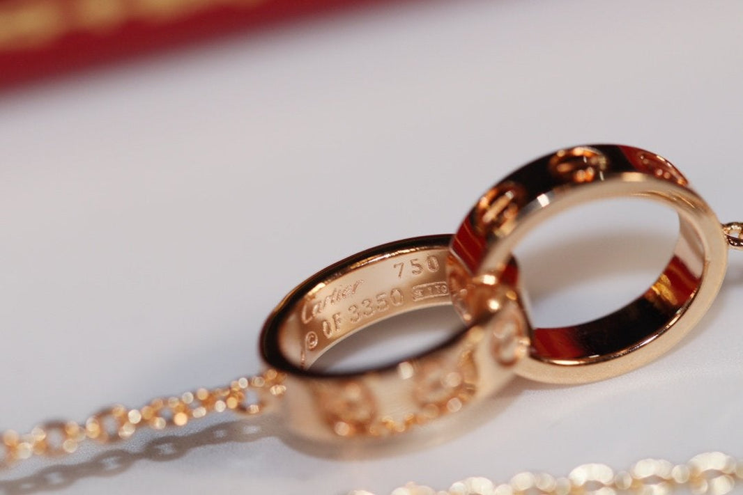 [Amore Jewels]LOVE NECKLACE PINK GOLD AND SILVER