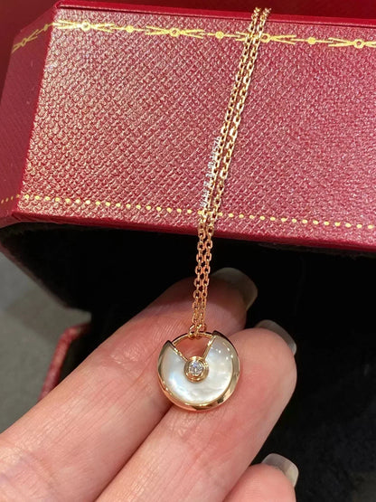 [Amore Jewels]AMULETTE ROSE GOLD MOP NECKLACE