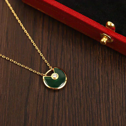 [Amore Jewels]AMULETTE GOLD MALACHITE NECKLACE