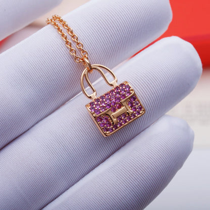 [Amore Jewels]CONSTANCE PEDANT PURPLE DIAMOND NECKLACE