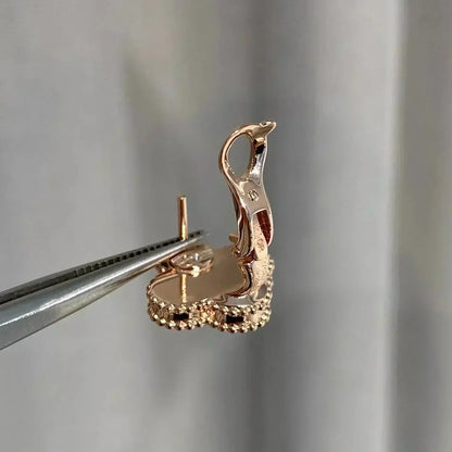 [Amore Jewels]CLOVER MEDIUM 1 MOTIFS  PINK MOP DIAMOND EARRINGS