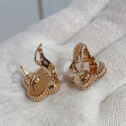 [Amore Jewels]CLOVER MEDIUM 1 MOTIFS CARNELIAN  DIAMOND earrings
