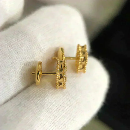 [Amore Jewels]CLOVER MINI 9.5MM MALACHITE  EARRINGS