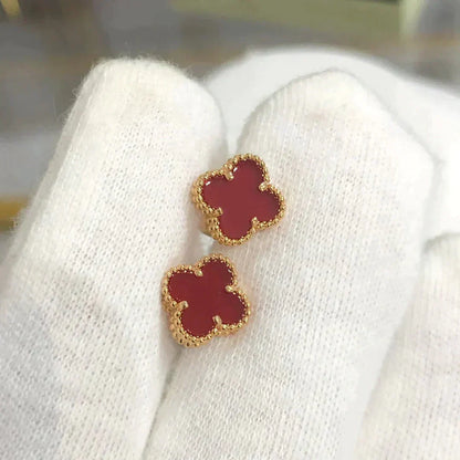 [Amore Jewels]CLOVER MINI 9.5MM CARNELIAN EARRINGS