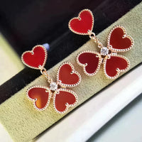 [Amore Jewels]SWEET CLOVER CARNELIAN EARRINGS