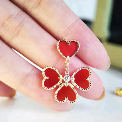 [Amore Jewels]SWEET CLOVER CARNELIAN EARRINGS