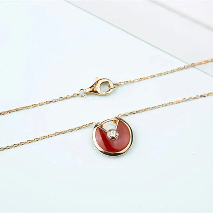 [Amore Jewels]AMULETTE GOLD CARNELIAN ONYX NECKLACE