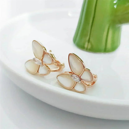 [Amore Jewels]BUTTERFLY MOP DIAMOND EARRINGS