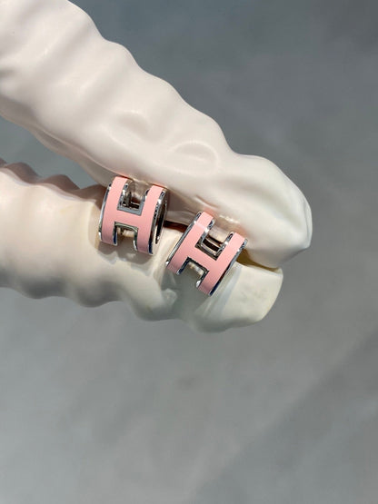 [Amore Jewels]MINI POP H SILVER EARRINGS PINK