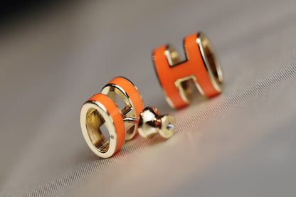 [Amore Jewels]MINI POP H EARRINGS ORANGE