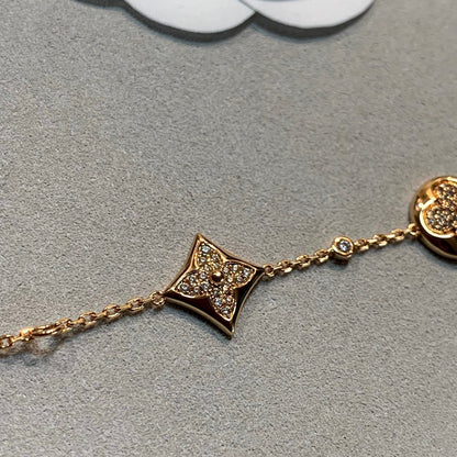 [Amore Jewels]STAR AND SUN 4 MOTIFS GOLD DIAMONDS BRACELET