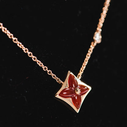 [Amore Jewels]STAR NECKLACE PINK GOLD 1 DIAMOND