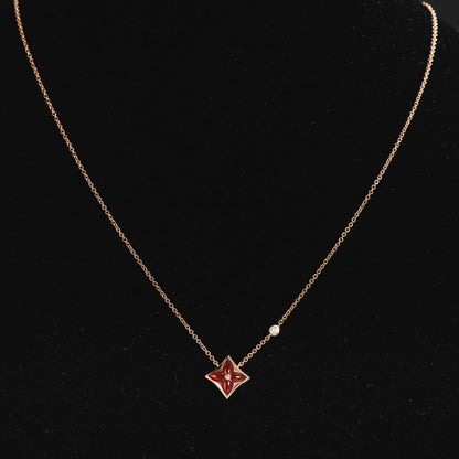 [Amore Jewels]STAR NECKLACE PINK GOLD 1 DIAMOND