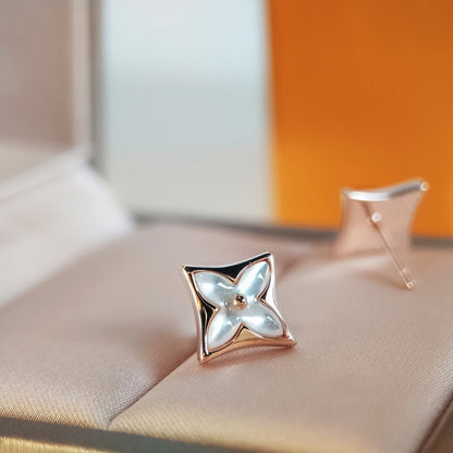 [Amore Jewels]STAR MOP PINK GOLD EARRINGS